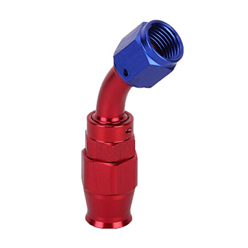 AN6 Olie brandstof slang passen adapter rood en blauw anodiseren aluminiumlegering verzegelen olie slang passen:(45°)