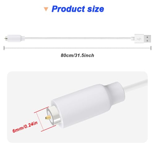 DC USB Magnetic Charging Kabel Vervanging DC Magnetic Charging Kabel voor Massager Wall Charger (Wit, 30cm)