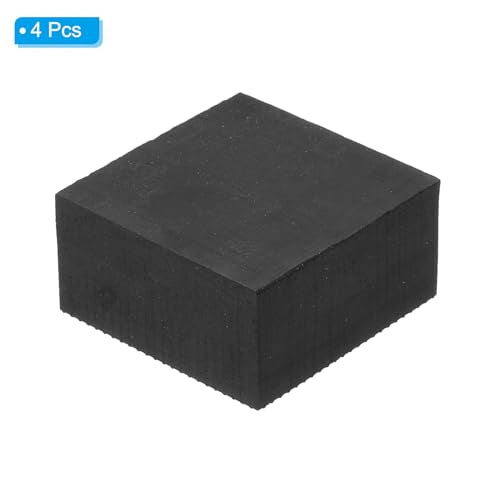 4 Pack Rubber Anti-Vibratie Matten Vierkant, 1,97 x 1,97 x 1 Inch voor HVAC, Airconditioning, Compressoren, Wasmachines, Drogers, Zwart 3