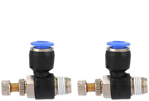 2 stuks tubopneumatico raccordo regolatore valvola di rame + plastica tubo flusso d'aria regolatore di velocità (SL6-01)