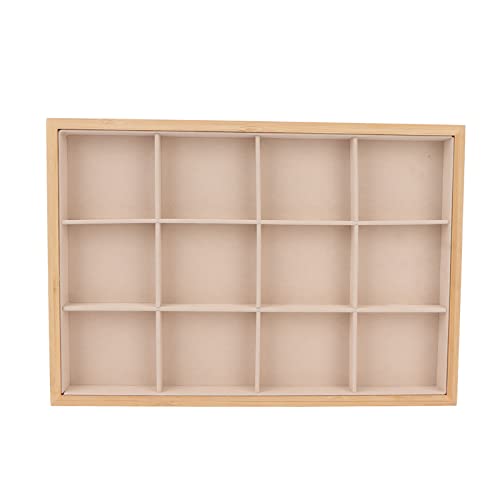 Juwelen Lade Organizer, 12 Grid sieraden lade sieraden display trays Ewelry showcase opslag play houder zacht elegant uiterlijk sterk lichtgewicht opslag sieraden lade tray, beige
