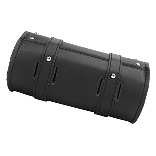 Handlebar Tool Bag 1 stuks Motorcycle Tool Bag zwart 2 riem sluiting gereedschap waterdicht Motorfiets Roller Bag voor motorfietsen PU leren vorktassen