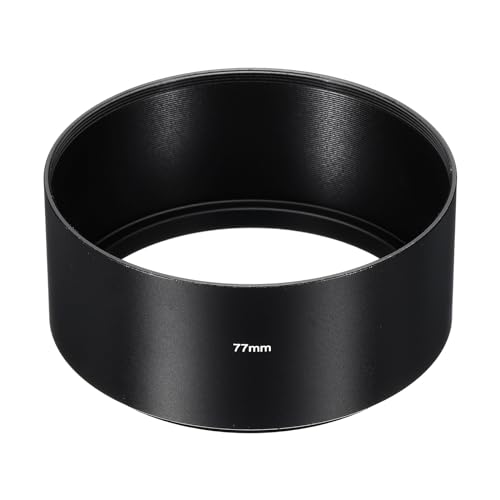 77mm Lenskap, lange focus Mat oppervlak anti-reflectieve binnenkap met schoonmaakdoek voor camera lenzen, zwart