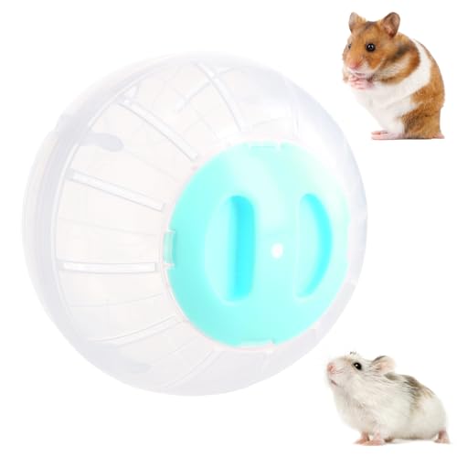Hamster Running Bal, Transparante Hamster Oefenbal, 14,5cm Hamster Wiel Kleine huisdier Plastic, kleine dierlijke activiteit Speelgoed Hamster Bal voor Dwerg Hamsters Gerbil Pet Muizen Dieren (Blauw)