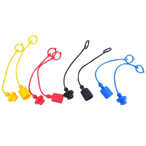 Zee 4 paar Hydraulische Quick Koppelen Mannelijke Stof Cover en Vrouwelijke Plug Cover PVC Rubber Rubber Stof Plugs met Remaining Ring (3/8)