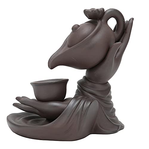 Rode Porseleinen Incense Burner met Backflow Incense Stick Houder Waterval voor woonkamer studie Slaapkamer 5.5 x 3,5 Inch