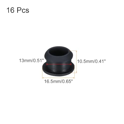 16 st Siliconen Snap-on Stoppers, 13mm Diameter Hole Stoppers, Rubber Panel Seal Cover, Countersunk Type Panel, Ronde voor Keuken, Rubber Bulkheads, Waterdichte Sealing Plugs, Zwart