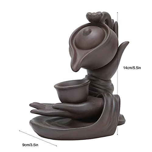 Rode Porseleinen Incense Burner met Backflow Incense Stick Houder Waterval voor woonkamer studie Slaapkamer 5.5 x 3,5 Inch