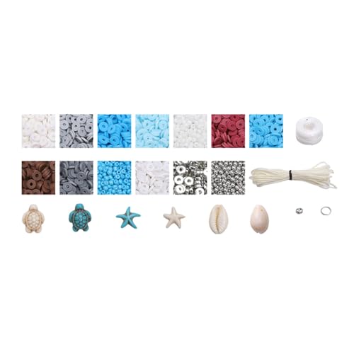 Zee 24-Grid Boxed Zomer Ocean-Style Zachte Klei sieraden Materiaal Set, Starfish armband, Mobiele telefoon ketting, Kleine Gift, Ocean Jewelry Making Kit 3