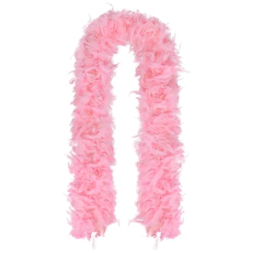 Sea Pink Feather Boa, 78,7 inch lang verenboa, geschikt voor dansen, bruiloft, feest, cosplay, Halloween, met hartachtige zonnebril in dezelfde kleur