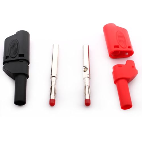 Verpakking van 10 4 mm Banana Plugs Geïsoleerde Veiligheid Banana Plugs Soldeerbussen Stapelbare Banana Plug DIY Elektrische Tests voor Multimeter Meet lood (zwart, blauw 5