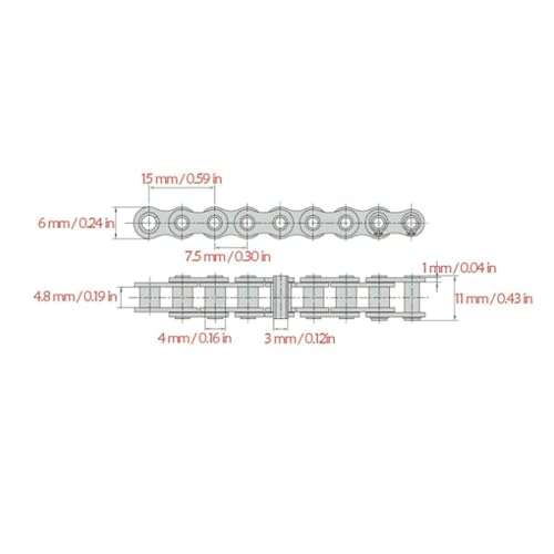 Go Kart Chain, 219H 112 Link Chain Staallegering Hoge Hardheid Ga Kart Drive Cam ketting voor CA72 CB72 Karting Racing 3