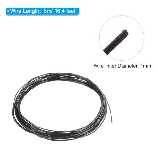 1mm Bonsai Trainingsdraad, 1 Roll Flower Wire Stengels Geanodiseerd Aluminium Boom Draad 16,4 Voeten Totaal voor Tuinieren Branch Bijlage, Zwart