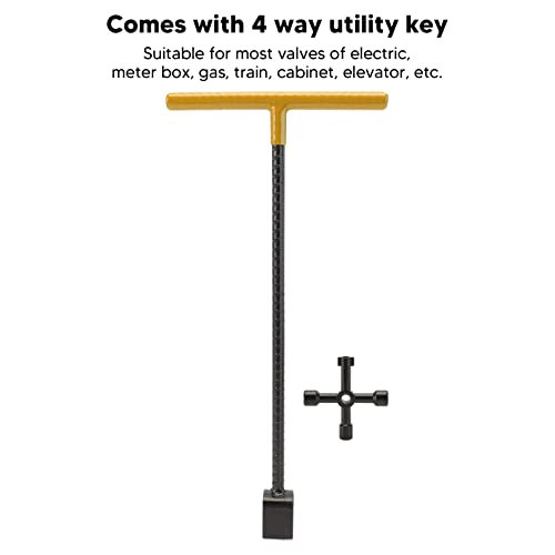 Sleutel voor multifunctionele gereedschappen, sleutel voor watermeter met T-handle voor de hoofdwaterafsluiting Valve Curb (Geel) 4