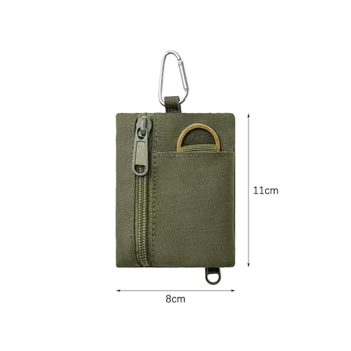 Sea 2PCS Outdoor EDC Molle Pouch Wallet, Mini Draagbaar Sleutelkaart geval EDC Bag Portemonnee Wandeltas Pakjes met Carabiner