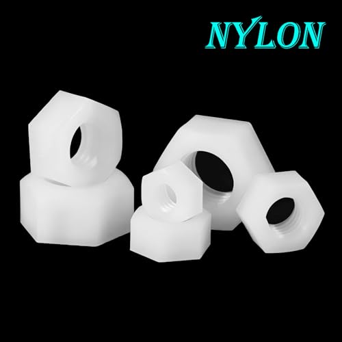 Verpakking van 25 Nylon Hex Noten M5 Plastic Lock Noten voor Bouten/schroeven, wit 4