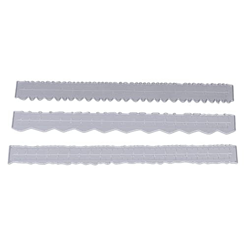 Deckle Edge Liniaal Tearring Liniaal Carbon Steel 3 stuks Onregelmatige randen Liniaal DIY maken Carbon Steel Embossing Aantrekkelijke decoratieve lichtgewicht kaarten maken gereedschap 5