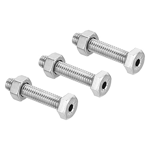 3 Set M6 x 30mm Holle Exterieur Zeshoek Schroef Cilindrische Lamp Schroeven door gaten Schroef met Not 304 Roestvrij staal