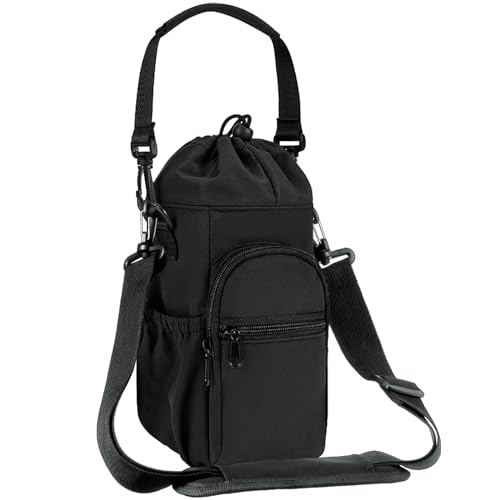 Waterfles houder, waterfles zak met verstelbare schouderband past 1110g, waterdichte Kras-resistant thermische waterfles houder met telefoon zak voor wandelen, Camping, Reizen