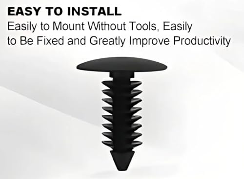 50 sts Auto Plastic Rivet Snap bevestigingsmiddelen Lichaam trim Clips Plastic Push Pin Rivet Renainer Clips Auto Bumper Plastic Rivet bevestigingshouder Trim Push Pinclip zwart 3