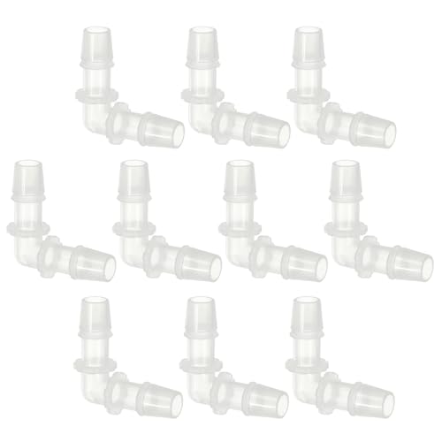 7/16 inch Plastic slang Barb 90 Degree Elbow, 10 Pack L-Barb Fittings 2 Way Equal Barbed Joint Connector Splicer Mender slangenadapter Unieadapter voor Aquarium Brandstof Gas