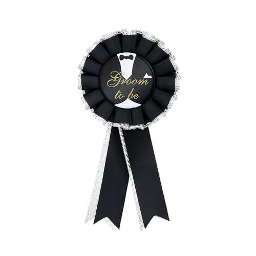 CENPNK 2 Piece Groom Sash Badge Set Inclusief bruidegom als Satin Sash Groom te worden Award Ribbon Badge Brooch voor Hen Party Engagement Party Supplies 3