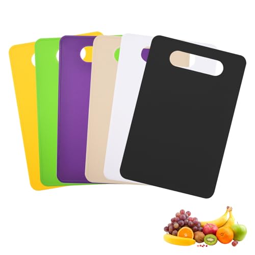 6 stuks Snijdplanken kunststof 29 X 19 cm Snijdplank Non-slip, Plank Vaatwasserkluis BPA-vrij, Antibacteriële Gekleurde snijplanken Kunststof planken Keuken voor fruit, vlees, groenten