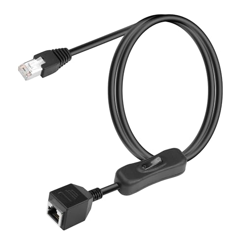 Cat6 Ethernet Kabel met Aan/Uit Switch High Speed RJ45 Man naar vrouw Extension Kabel met 304 Switch Cat6 Internet Network Kabel, 1m 3.3FT (Man naar vrouw)