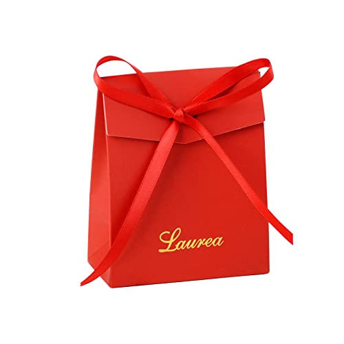 50 stuks Italiaanse afstuderen snoepdozen rode snoepdozen papier afstuderen zakken met kord en cadeauhanger geschenkdoos geschenkzakjes 5