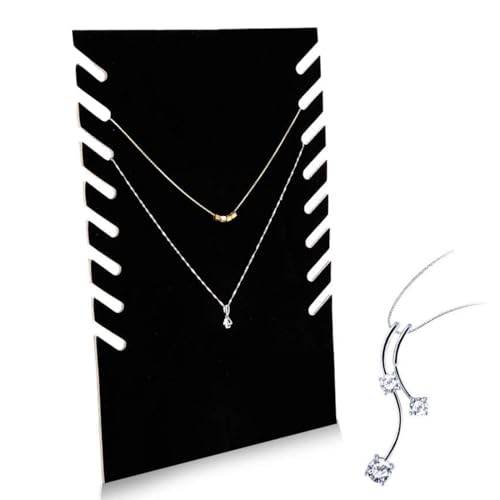 Ketting Display Coat Hanger, Velvet Chain Stand Black Flannel ketting hanger ketting sieraden Bust Display Stand hanger houder Rack voor sieraden opslag en presentatie