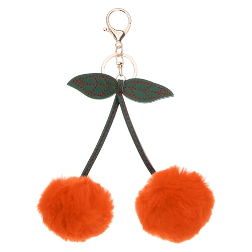 Pom Pom sleutelhanger, Fluffy sleutelhanger leuke bont bal sleutelhangers Cherry Bag Charm Nep konijn bont voor meisjes rugzakken