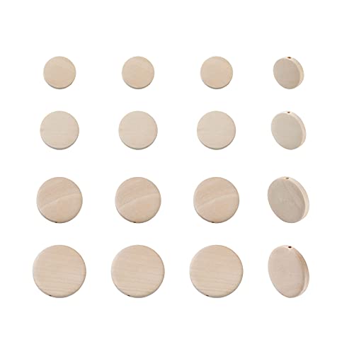 Natuurlijke onvoltooide platte ronde houten kralen, 4 maten, houten schijf Spacer los kralen met 1.4~2,5mm gat voor ambachten, DIY handgemaakte decoraties