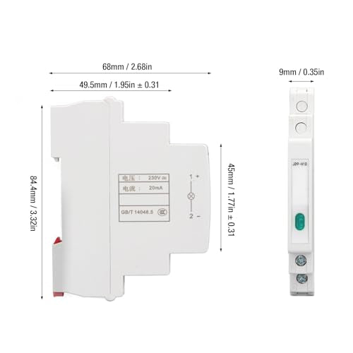 LED-indicator Din Rail Mount JD9 H1D 230V AC DC voor Distribution Box CNC Draaibank Woongebieden (3)
