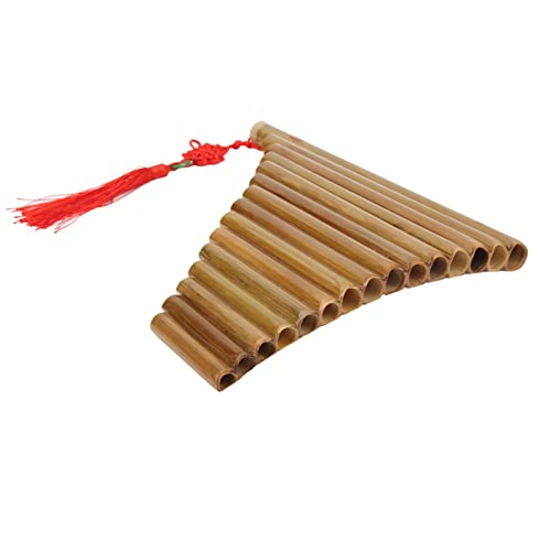Pan Pipes, Pan Fluit Natuurlijke Bamboe met reinigingsgereedschap om te spelen voor beginners(Rechtse hand) Het spelen van muziekinstrumenten