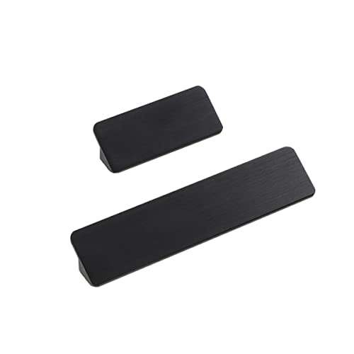 10 eenheden Slanke kast handvat Trek knoppen Dresser lade Keuken kast handvat Sets, aluminium, Solid, Hole Spacing 64mm, Black Brushed