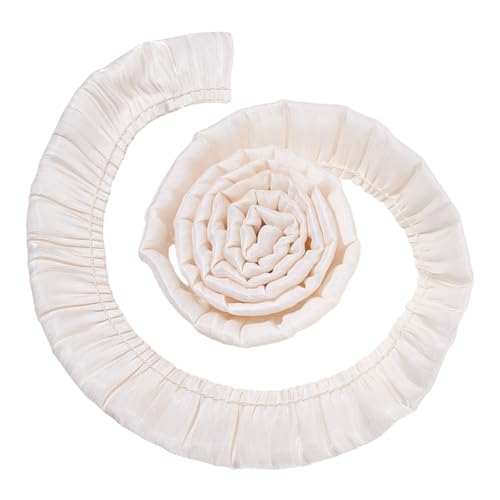 9 Yards Ruched Lace Trim, 30mm Brede Pleated Edge Trim Rouffles Wave Edge Ribbon voor het naaien van bruidsjurk Kleding Decoratie, Old Lace