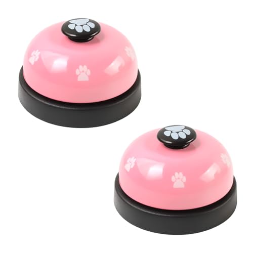 2Pcs Hondendeurbell Pet Training Pers Bell Duurzame Iron Call Bell voor Hondentoilet Training Interactie Bell voor Binnen Buiten Gebruik Roze