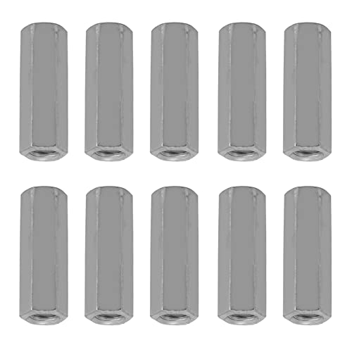 10Pcs M6 Long Rod Nut Hex Nut Vrouwelijke Thread Straight Fit Hex Bar Threaded Rod Rod Studding Hex Galvanized (M6 * 30) 4