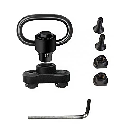 QD Sling Swivel Mount 1.25 Inch Quick Afneembare Kit met Quick Detach Drukknop, Sling Mount Adapter en 360° Rotatie Sling Swivel Base, voor Rail HandGuard