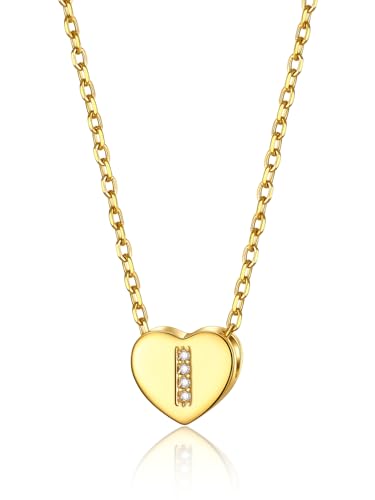 Juwelen Dames hart ketting voor meisjes, koperen Rolo ketting, 1.4 mm brede, laag ketting, 41 cm, Choker, Naam ketting, Gouden sieraden