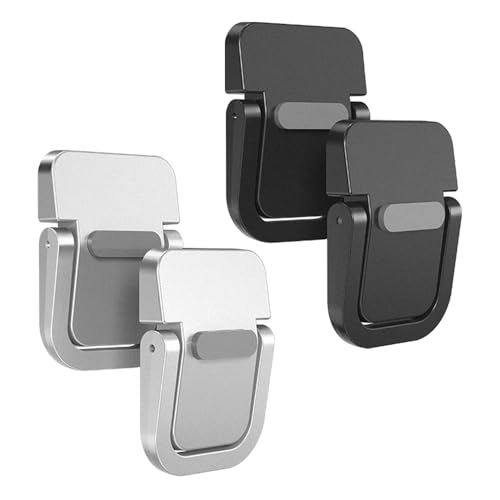 4 stuks Laptopstandaard, Mini houder voor onzichtbare laptops met antislip siliconen voor bureautoetsenbord (zwart + zilver)