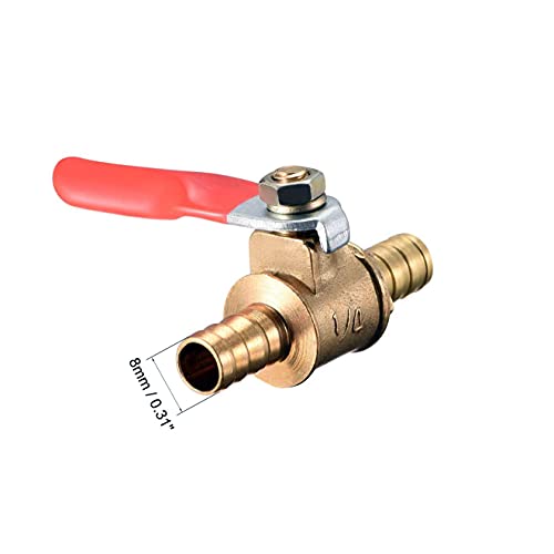 Zee 4 st. Afsluiten ventiel bal klep 2-zijdig 8mm slang bar handvat 180 graden messing bal klep uit Valve Spine Valve Tube 4