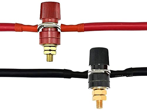 10Stuks Bindende Post Socket 1/4" Batterij Bindende Post M6.6mm 100A Messingbinding Poolbanaan Plug Socket Panel Mounting Power Terminal Block 3