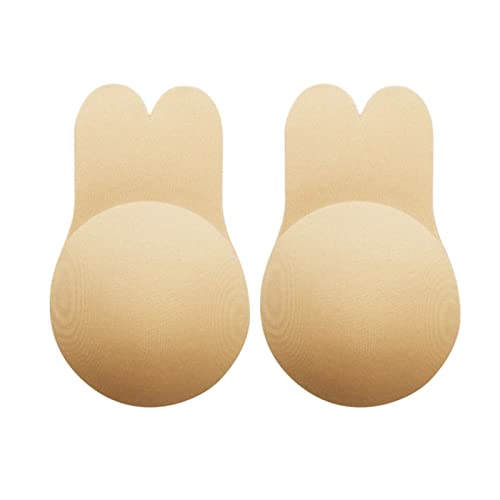 Zelfklevende Bra Siliconen Oorlijm Bra Rabbit Shaped Strapless Rugloze Herbruikbare onzichtbaarheid Stick Flexibele Soft Sports BH Push up Zelfklevende Beha's (huidkleur)