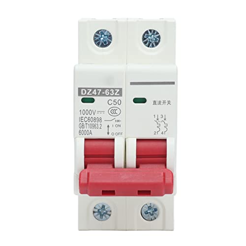 1000V DC Miniature Circuit Breaker 50A 2P Din Rail Mount Home Overloadbeveiliging Luchtschakelaar voor Home Verlichting distributielijnen Zonne-PV-systeem DZ47-63Z C5