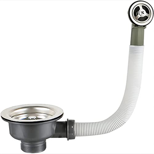 304 roestvrijstalen keuken gootsteen afvoerbak type theezeef met overloop, diameter 110mm 11⁄2" top