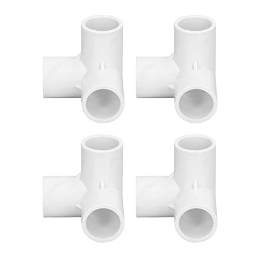 3 Way Tube Fittings, 10PCS Quick Reducing Pipe Connector, 3 Way Pipe Fittings PVC Kunststof rechterhoek T hoek Connector 20mm binnen(White)