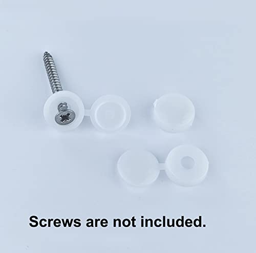 Verpakking van 50 Plastic schroefdeksels Schroefdeksels Vouwbare schroefdeksels M3.5 M4 schroefdeksels voor boorgaten, wit 3
