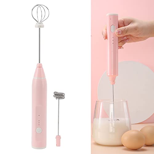 Mini Draadloze Elektrische Stirrrer Multifunctioneel Egg Beater met 3 modi en 2 Egg Beater Heads voor Melk Koffie (Roze) 5