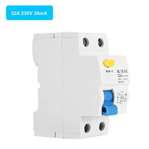 RCCB, Stroomondermakelaar, Aardlekschakelaar 230V 30mA Railmontage Aardlekschakelaar voor Thuis, Stroomonderbrekers